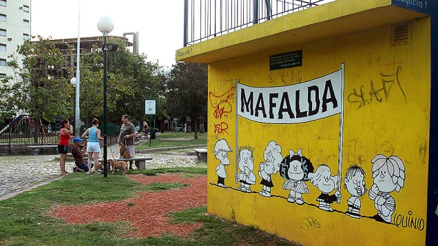 Praça Mafalda no bairro de Belgrano em Buenos Aires, Argentina