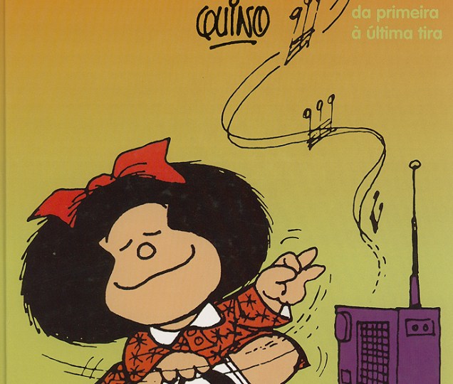 Capa de livro que reúne todas as tirinhas publicada de Mafalda