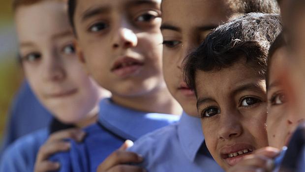 Crianças palestinas da Faixa de Gaza