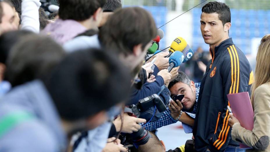 Cristiano Ronaldo no centro de treinamentos do Real Madrid, nesta terça-feira