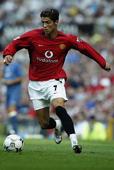 Atacante português Cristiano Ronaldo atuando pelo Manchester United
