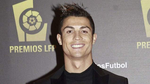 Cristiano Ronaldo, em cerimônia da Liga de Futebol Profissional, em Madri