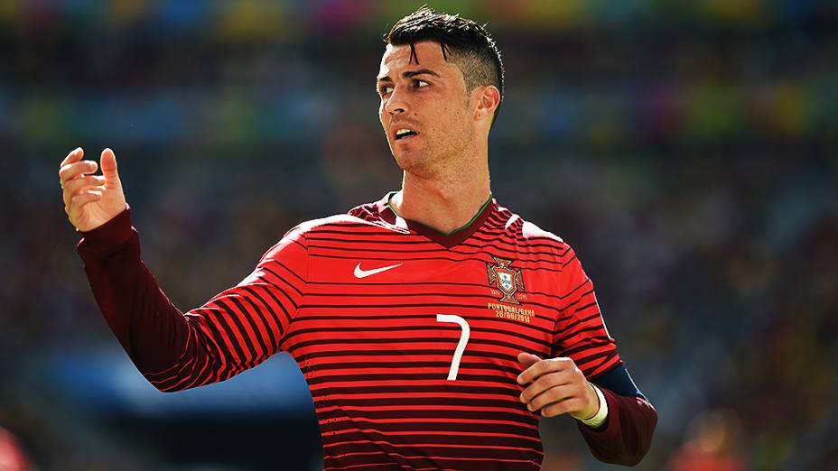 O português Cristiano Ronaldo durante o jogo contra Gana no Mané Garrincha, em Brasília