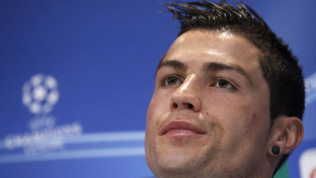Atacante português Cristiano Ronaldo do Real Madri durante coletiva