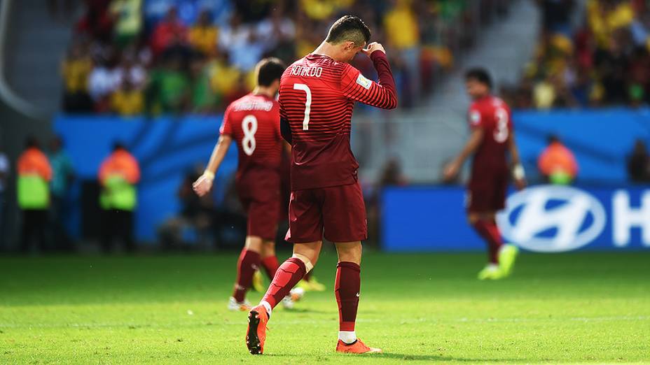 O português Cristiano Ronaldo durante o jogo contra Gana no Mané Garrincha, em Brasília