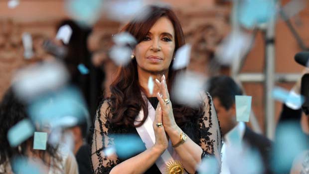A presidente Cristina Kirchner durante a posse de seu segundo mandato, este mês
