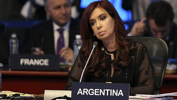 A presidente argentina Cristina Kirchner, durante a última cúpula do G20, em Los Cabos, no México