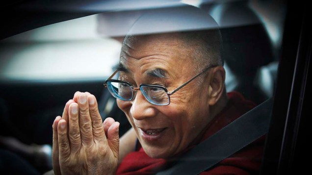 Dalai Lama chega no aeroporto de Christchurch, Nova Zelândia