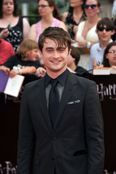 Daniel Radcliffe no tapete vermelho para a pré-estreia de Harry Potter e as Relíquias da Morte – Parte 2, em Nova York