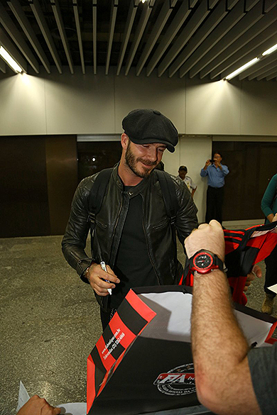David Beckham chega ao Rio para desfile das campeãs