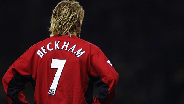 David Beckham jogando pelo Manchester United