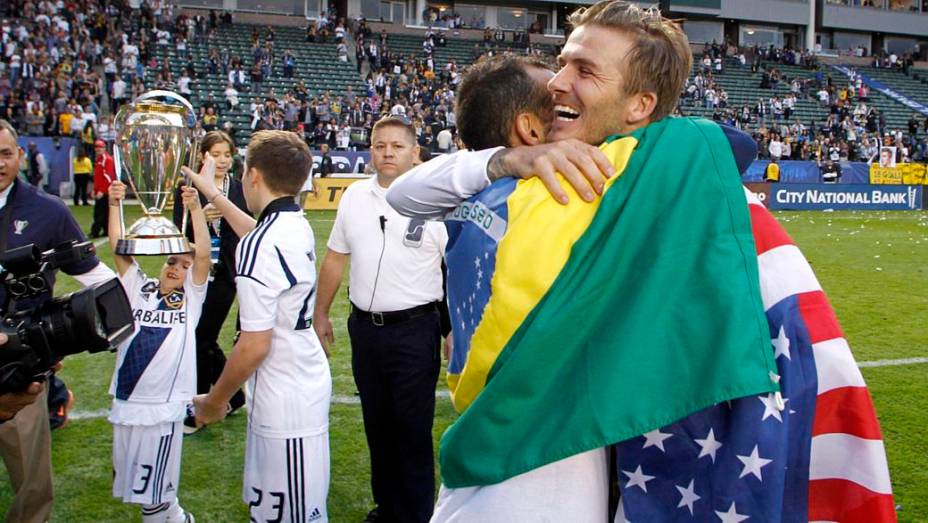 <br><br> David Beckham se despediu do Los Angeles Galaxy sendo bicampeão da MLS Cup