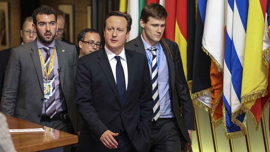 O primeiro-ministro britânico, David Cameron, em 29 de junho, ao sair de reunião na cúpula da União Europeia em Bruxelas
