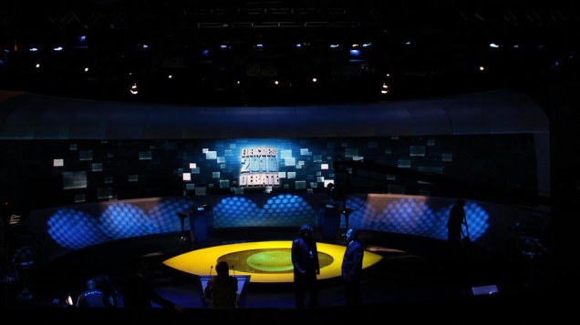Últimos preparativos para o debate entre os candidatos a Presidência, José Serra e Dilma Rousseff, promovido na Rede Bandeirantes. 10/10/2010