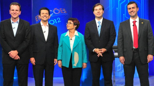 Debate no Rio: Paes, Otávio, Aspásia, Rodrigo e Freixo se encontraram no último debate da TV