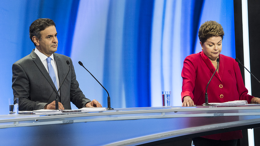 Os candidatos à Presidência da República, Aécio Neves (PSDB) e Dilma Rousseff (PT)