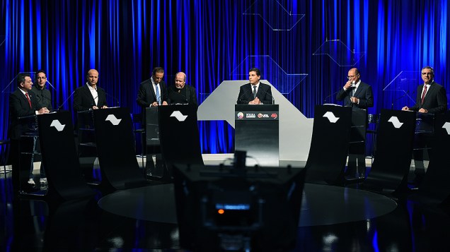 Candidatos ao governo de São Paulo durante debate, em 25/08/2014