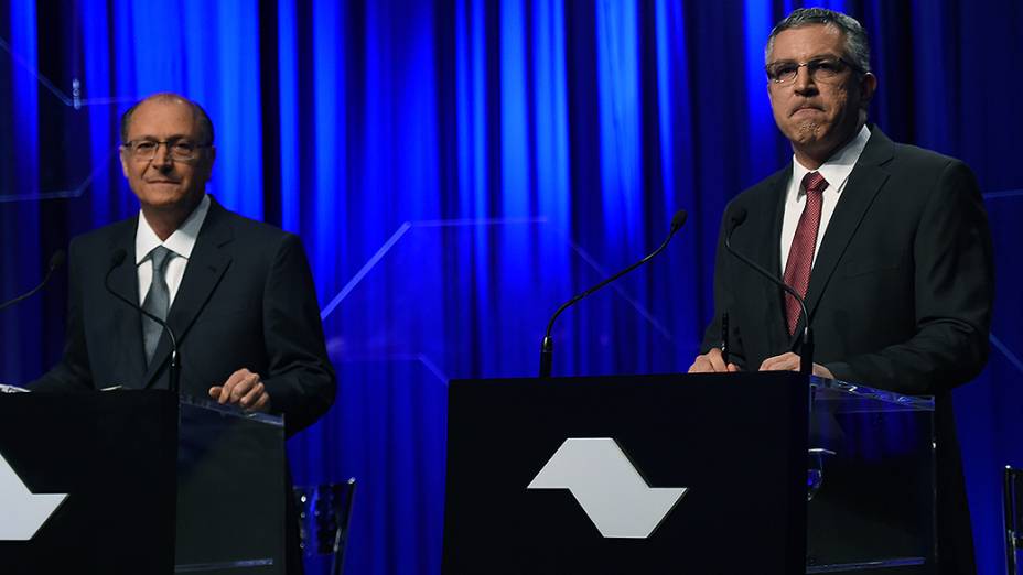 Os candidatos Geraldo Alckmin, do PSDB, e Alexandre Padilha, do PT