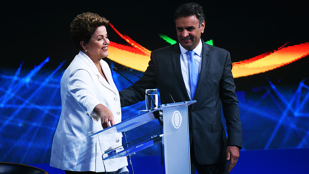Nem Aécio Neves (PSDB), nem Dilma Rousseff (PT): para mercado, não houve "vencedor" no debate da Bandeirantes, nesta terça-feira