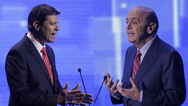 Debate foi confronto direto entre Fernando Haddad (PT) e José Serra (PSDB)