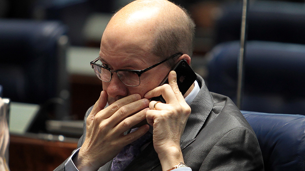 O senador Demostenes Torres no plenário do Senado, em 2012