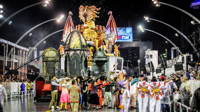 Dragões da Real no primeiro dia de desfiles do Grupo Especial do Carnaval de São Paulo