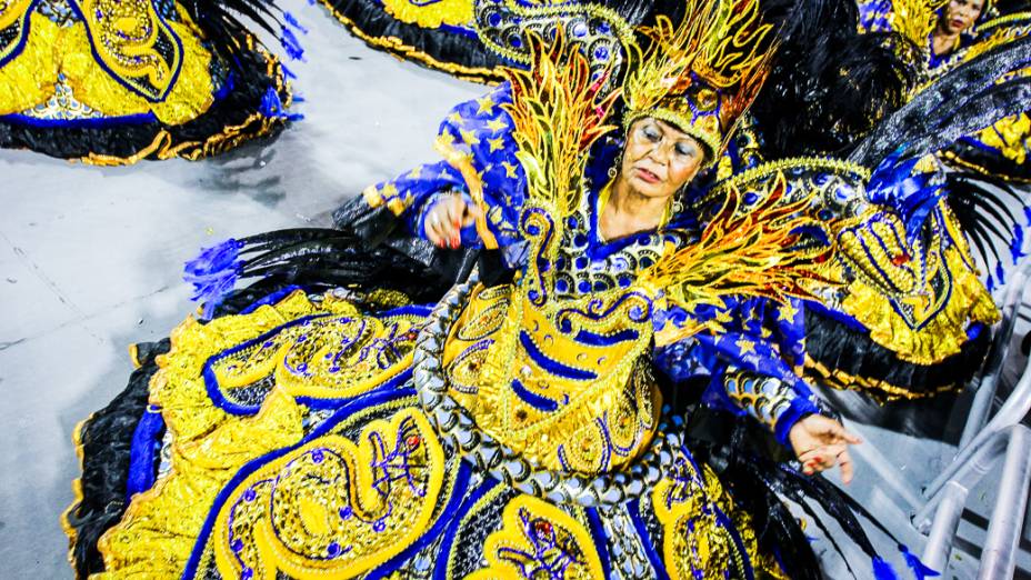 Desfile da Gaviões da Fiel no Sambódromo do Anhembi, em São Paulo