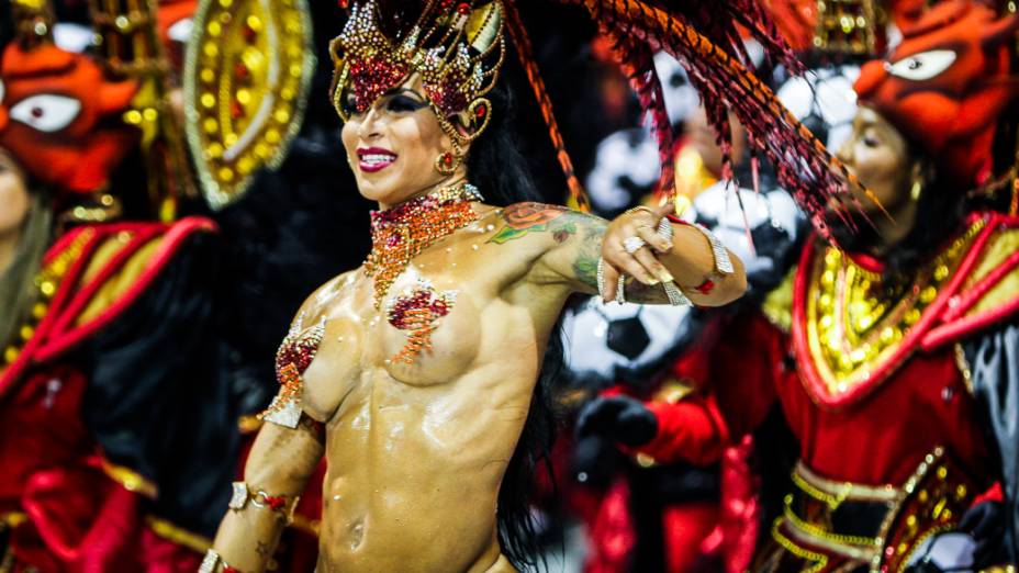 Musa no desfile da Gaviões da Fiel, em São Paulo