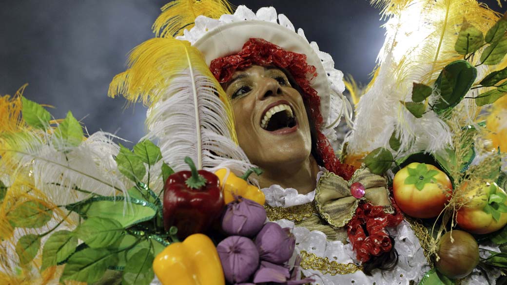Foliã no desfile da Unidos da Tijuca, campeã do Carnaval 2012