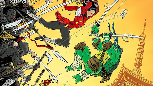 Detalhe da capa da edição nº 44 dos Tartarugas Ninjas