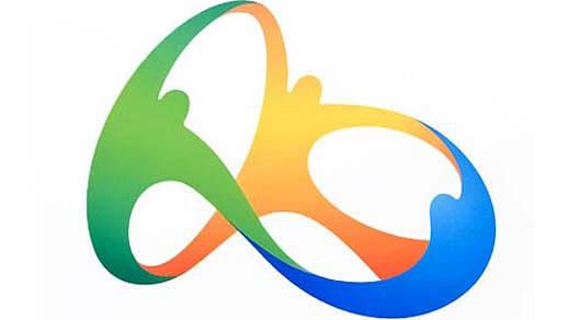 Detalhe da logomarca dos Jogos do Rio de Janeiro, em 2016