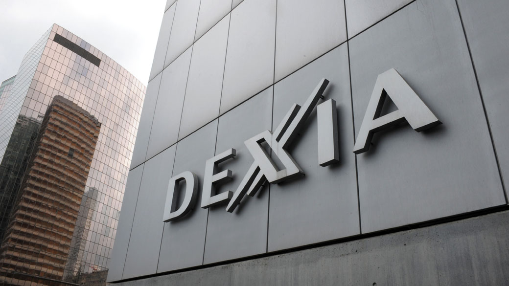 O banco Dexia em Bruxelas, Bélgica