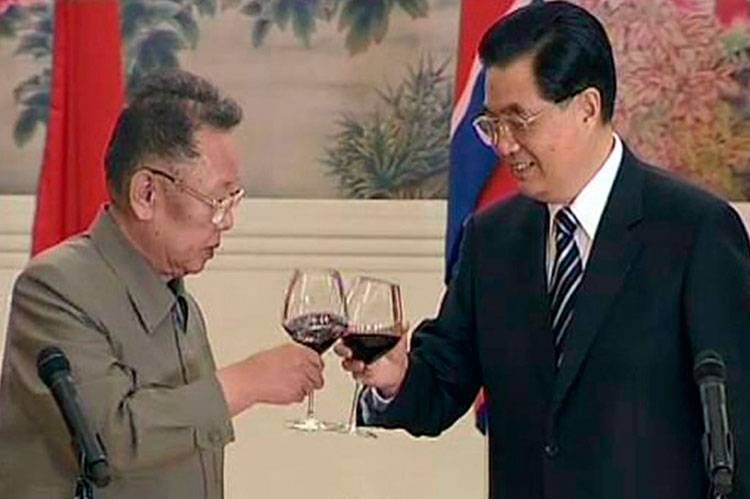 Hu Jintao, presidente da China, e Kim Jong-il, líder da Coreia do Norte