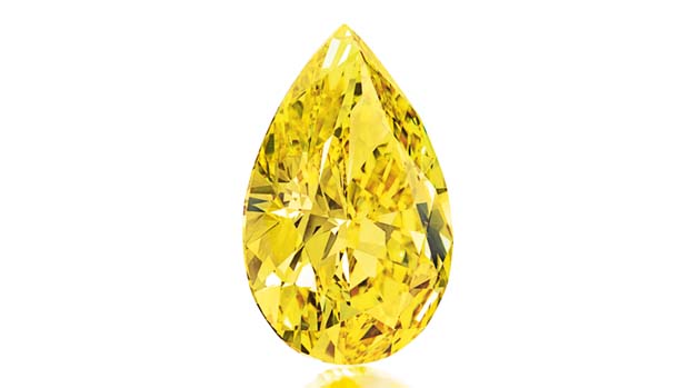 Diamante amarelo que será leiloado pela Christie's