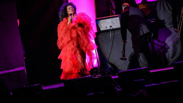 A cantora Diana Ross durante show em São Paulo