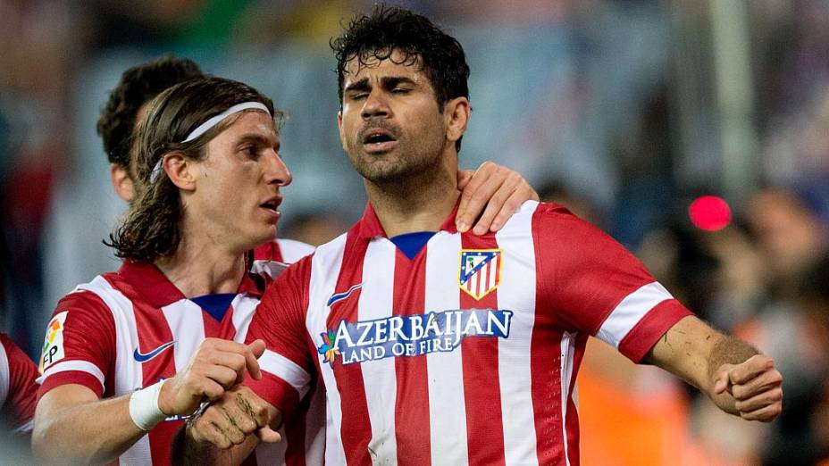 Destaques na histórica campanha do Atlético de Madri, Filipe Luís e Diego Costa devem desembarcar em Stamford Bridge