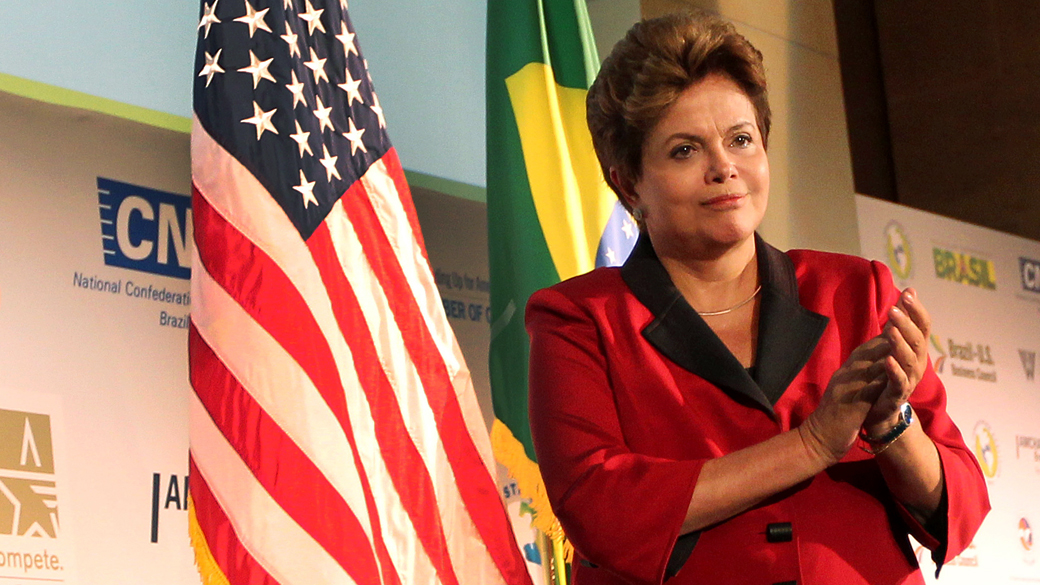 Presidente Dilma durante seminário "Brasil-EUA: parceria para o século XXI" na Câmara de Comércio Americana em Washington