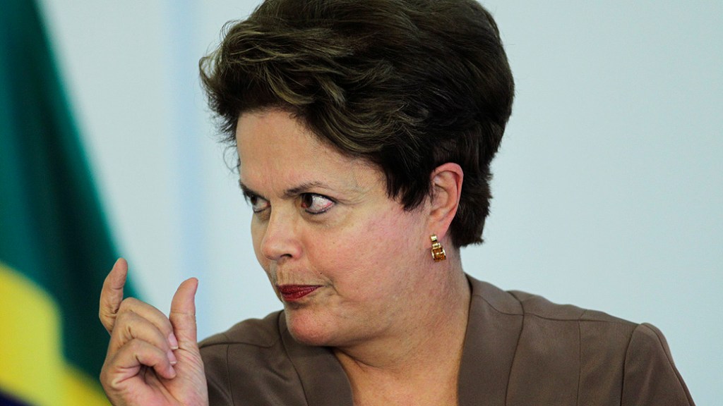 A Presidente Dilma Rousseff durante sanção do Projeto de Cotas Sociais