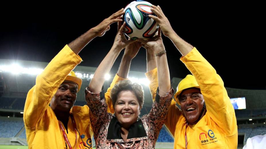 A presidente Dilma Rousseff na Arena das Dunas, em Natal