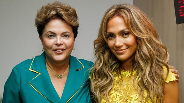 Em São Paulo, a presidente Dilma Rousseff com Jennifer Lopez