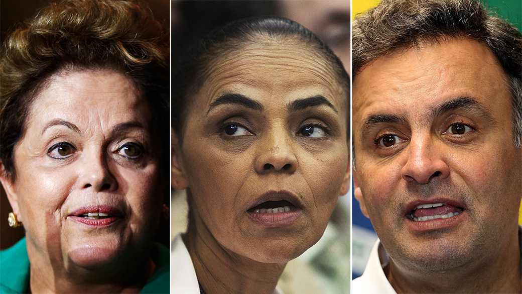Dilma Rousseff, Marina Silva e Aécio Neves