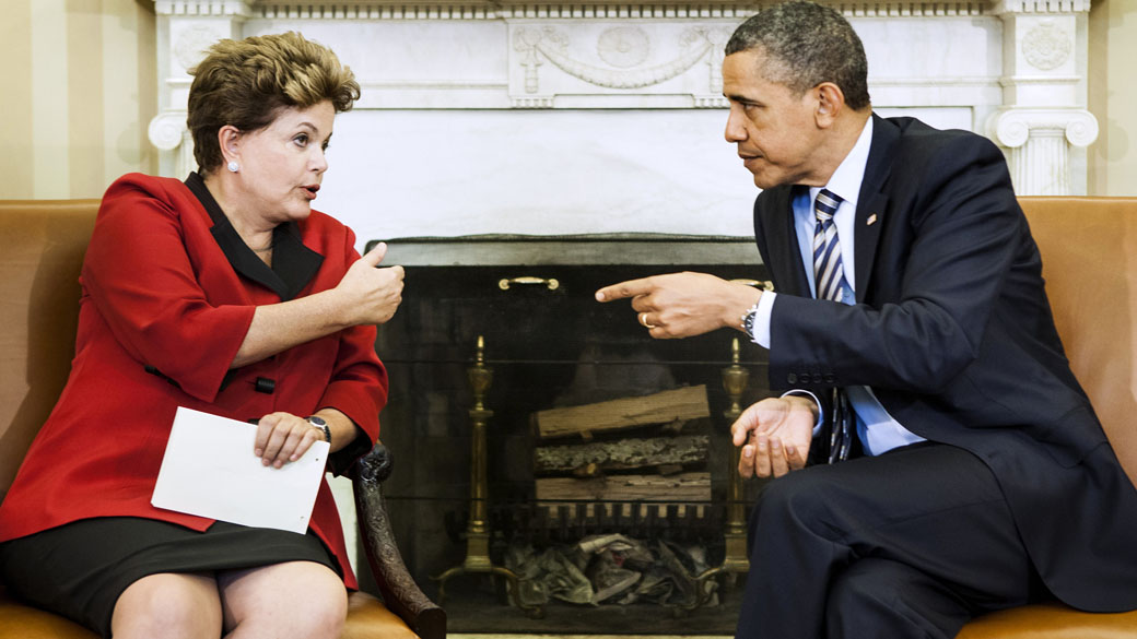 Dilma durante encontro com Barack Obama, em Washington