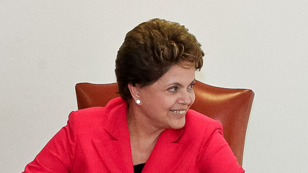 A presidente Dilma, durante reunião no Palácio do Planalto