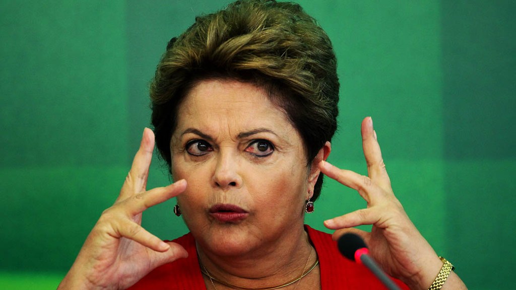 A presidente Dilma Rousseff em reunião no Palácio do Planalto