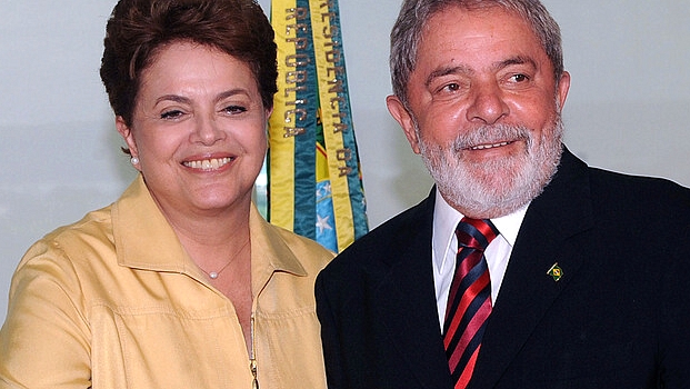 Dilma Rousseff e Lula no encontro desta quarta, no Planalto