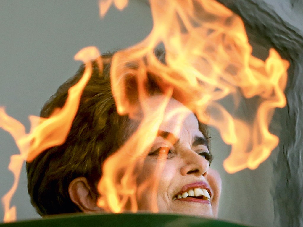 Dilma na chegada da tocha olímpica: o evento ficará para Temer