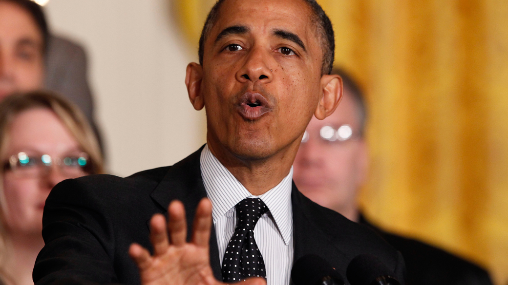 Presidente dos Estados Unidos, Barack Obama faz pronunciamento sobre economia, em Washington, na sexta-feira (9/11)