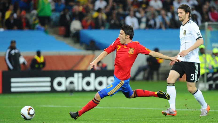 David Villa durante a partida Alemanha e Espanha pela Semifinal da Copa da África do Sul