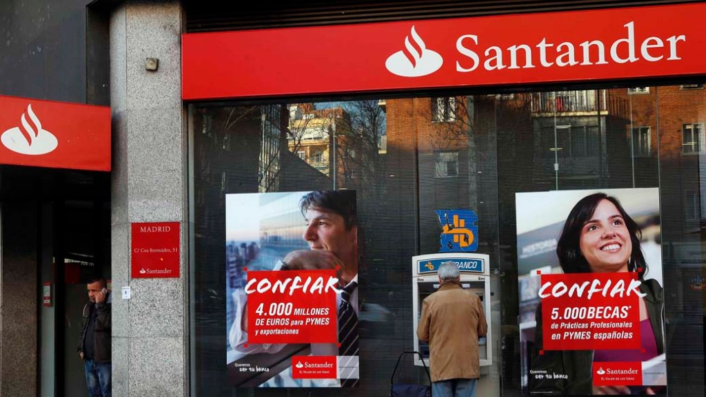 Banco Santander em Madri, na Espanha