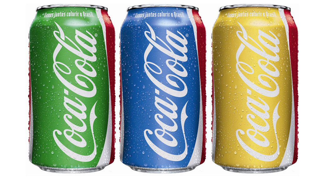 Latinha coloridas da Coca-Cola